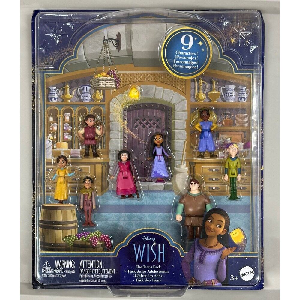Mattel Disney Wish The Teens Mini Doll Set 8 Posable Dolls & Star Mini‎ figures